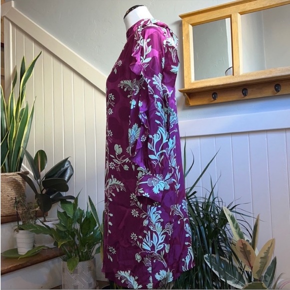 NWT J. Crew Collection 100% Silk Ruffle Sleeve High Neck Dress - Picture 12 of 15